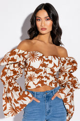 ASTER OFF THE SHOULDER FLORAL BLOUSE