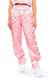 ARYA QUILTED SATIN BREAKAWAY JOGGER