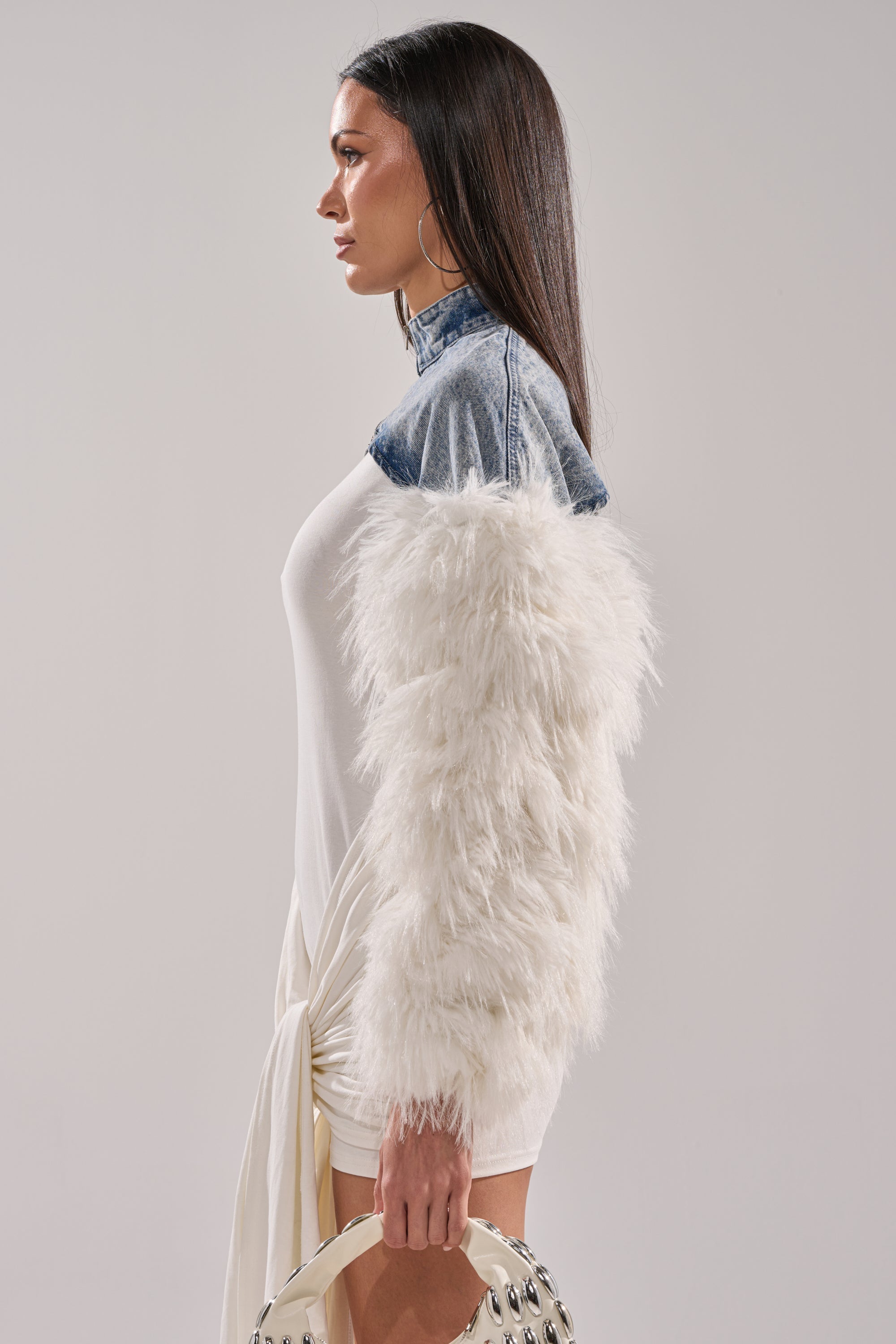 CELESTE FUR SLEEVE BOLERO