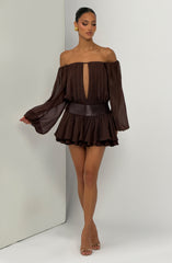 Deja Playsuit - Plum Brown