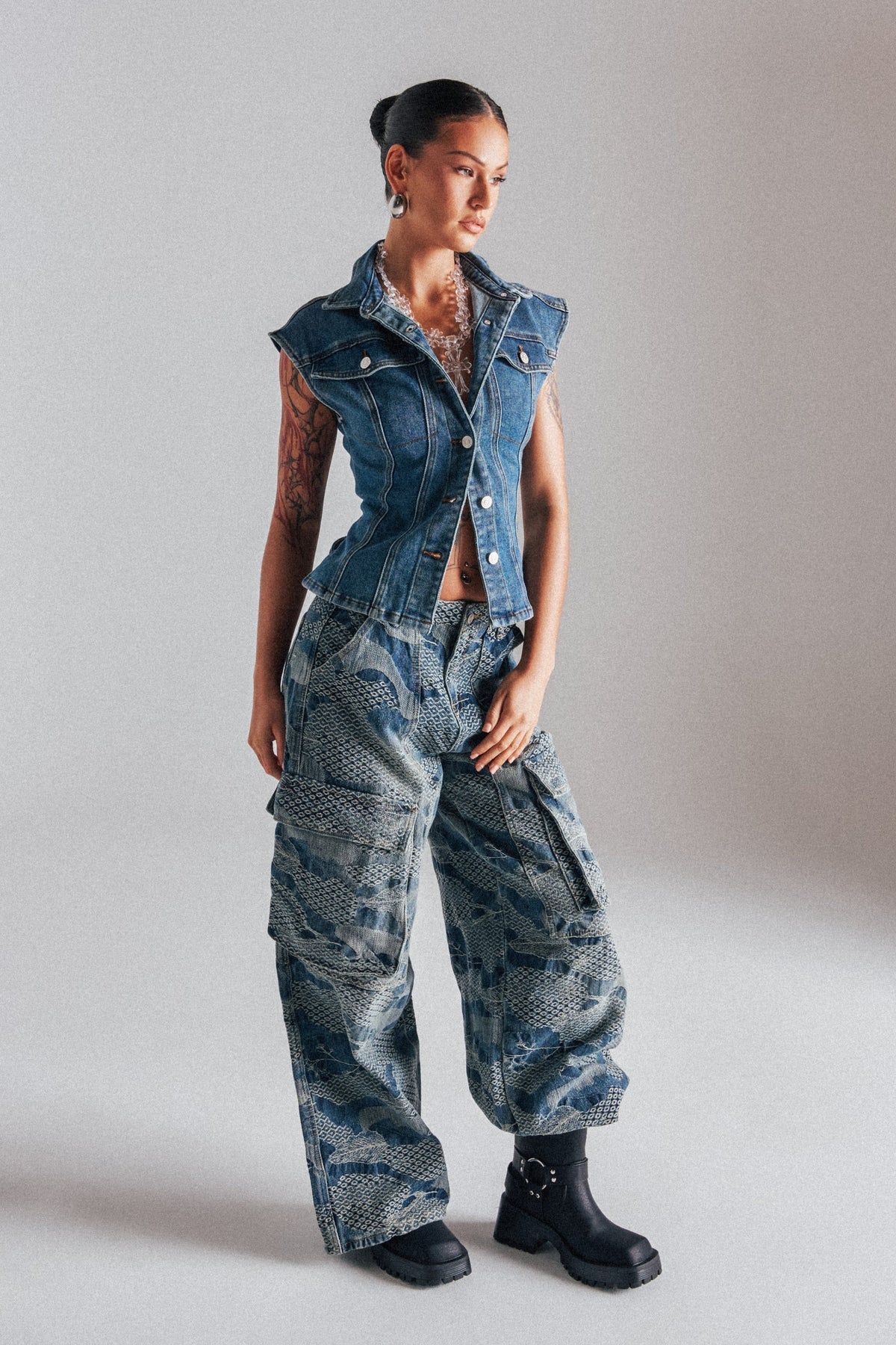 I THINK YOU WANNA KNOW DENIM CARGO PANT