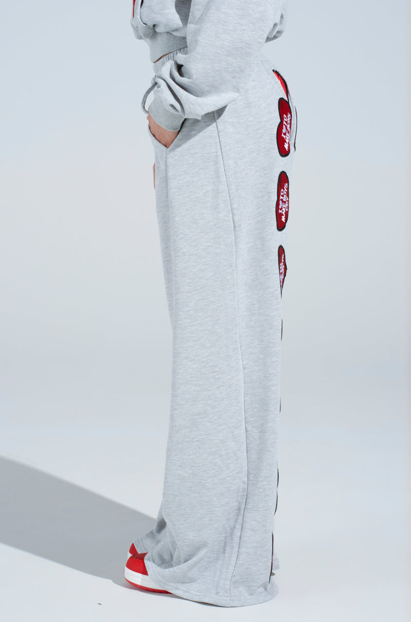 I LOVE TO MAKE BOYS CRY WIDE LEG SWEATPANT