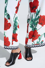 AZALEA WANG SIDLE BLACK SLIP ON MULE SANDAL WITH RED HEEL