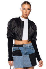 BABBS SKINNY ARM BOMBER JACKET
