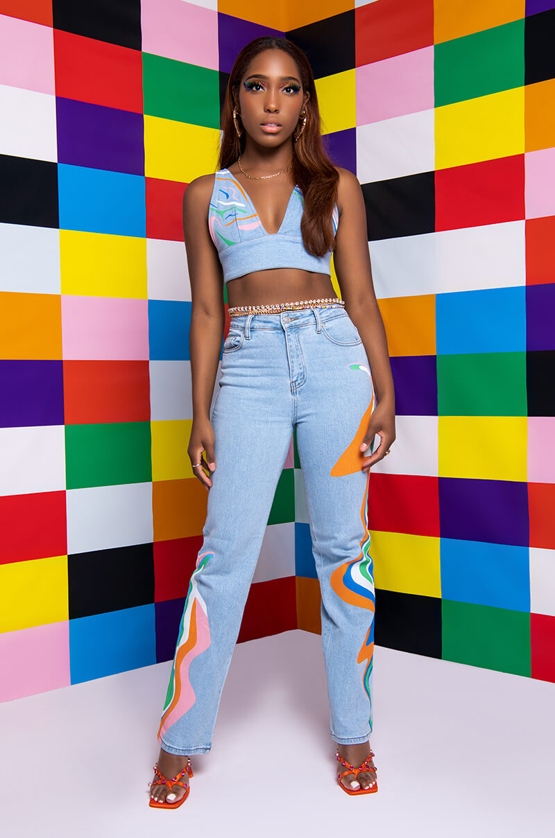 I AM ME SHAR DENIM BRALETTE