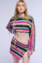 IN MY ELEMENT CROCHET OFF THE SHOULDER KNIT TOP