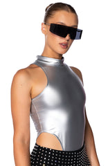 KEEP THAT SAME ENERGY METALLIC SLEEVELESS BODYSUIT