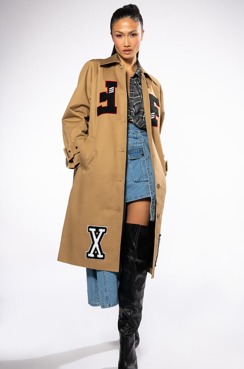 OWN VIBE ABSTRACT CUT DENIM SKIRT