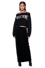 MISS PERFECTION OFF THE SHOULDER SWEATER