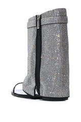 CAPE ROBBIN SHES DIFFERENT RHINESTONE SHEATH SANDAL IN BLACK